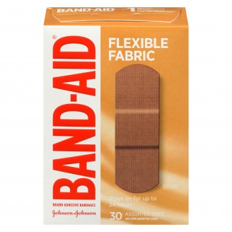 Band-Aid Adhesive Bandages Flexible Fabric, BR45 30 Assorted Sizes